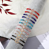 Evil Eye Charms Bracelet Adjustable Rope Colorful Crystal Bead Chain Anklets