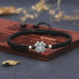 Red Rope Woven Lucky Clover Bracelet for Women