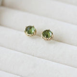 Peridot Earrings Women's 925 Sterling Silver Plated 18K Mini Earring