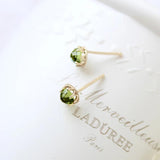 Peridot Earrings Women's 925 Sterling Silver Plated 18K Mini Earring