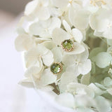 Peridot Earrings Women's 925 Sterling Silver Plated 18K Mini Earring