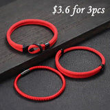 Men Bracelet Set Red Cord Chain Wish Fabric Gift For Him