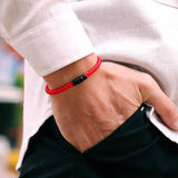 Men Bracelet Set Red Cord Chain Wish Fabric Gift For Him