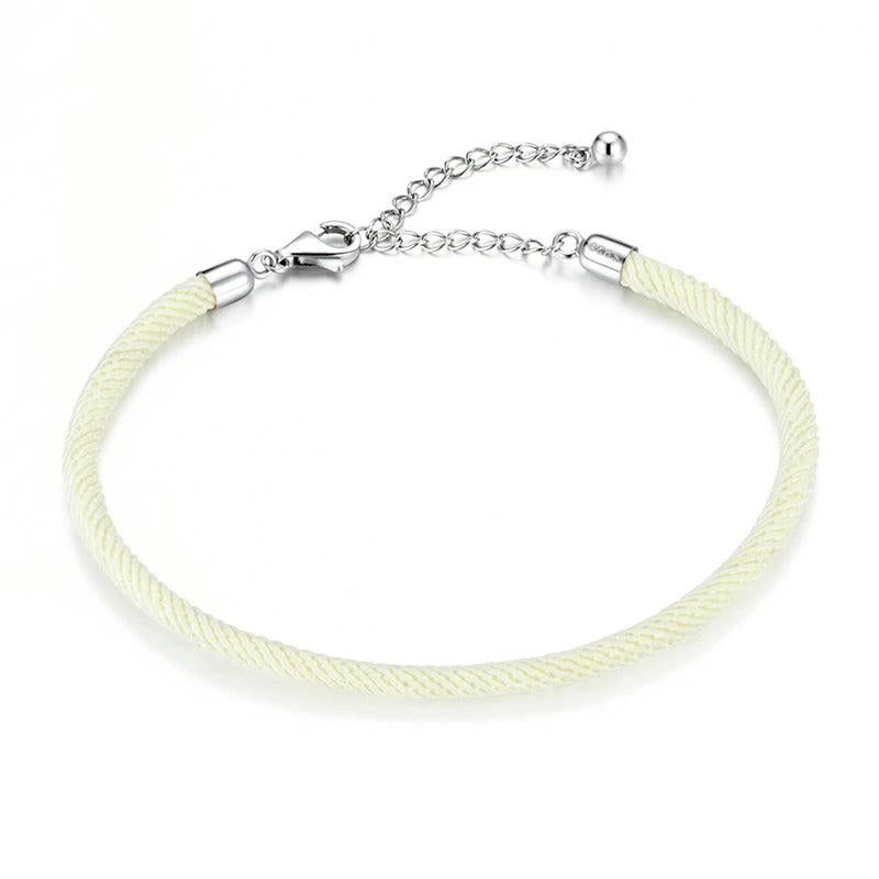 925 Sterling Silver Braided Bracelet Four Colors DIY Jewelry