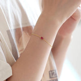S925 Sterling Silver Ruby Bracelet for Women