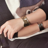 Punk Metal Cuff Bracelets for Women Statement Opened Alloy Bangle