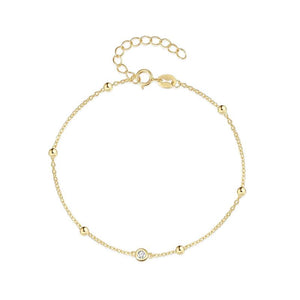 S925 Silver Zircon Adjustable Bangle Bracelet 18K Plated