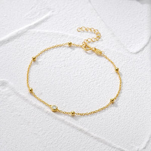 S925 Silver Zircon Adjustable Bangle Bracelet 18K Plated