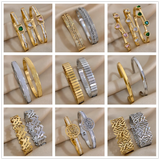 Chunky Silver Stainless Steel Bangles Bracelets for Women Men