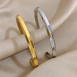 Chunky Silver Stainless Steel Bangles Bracelets for Women Men