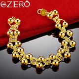 ALIZERO 24K Smooth Round Beads Chain Bracelet for Women