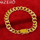 ALIZERO 24K Square Buckle Chain Bracelet For Men Jewelry
