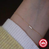 925 Silver Red Zircon Bracelet Adjustable Jewelry