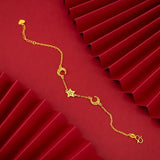 18K Twisted Chain Bracelet for Women Adjustable Hemp Rope Fine Jewelry