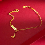 18K Twisted Chain Bracelet for Women Adjustable Hemp Rope Fine Jewelry