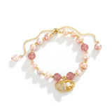 Pink Freshwater Pearl & Quartz Shell Charm Bracelet