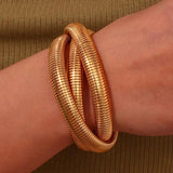Stainless Steel PVD Plated Silver 3 Layers Bracelets For Women