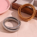 Stainless Steel PVD Plated Silver 3 Layers Bracelets For Women