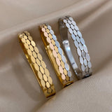 Silver Geometric Stainless Steel Bangles for Women