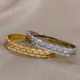 Silver Geometric Stainless Steel Bangles for Women