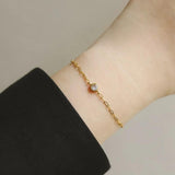 Sparkling Zircon Bracelet Stainless Steel 18k Plated