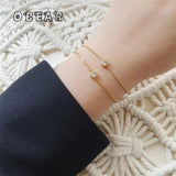 Sparkling Zircon Bracelet Stainless Steel 18k Plated