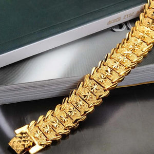 Men's 18K Real Plated Chain Bracelet Bangle