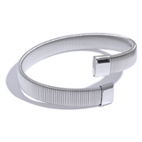 316L Stainless Steel Wide Cuban Chain Cuff Bracelet Bangle
