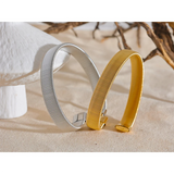 316L Stainless Steel Wide Cuban Chain Cuff Bracelet Bangle