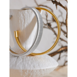 316L Stainless Steel Wide Cuban Chain Cuff Bracelet Bangle