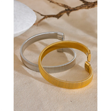 316L Stainless Steel Wide Cuban Chain Cuff Bracelet Bangle