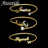 Personalized Custom Name Bracelet For Women Stainless Steel Bangle