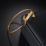 Personalized Custom Name Bracelet For Women Stainless Steel Bangle