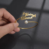 Personalized Custom Name Bracelet For Women Stainless Steel Bangle