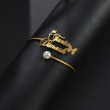 Personalized Custom Name Bracelet For Women Stainless Steel Bangle
