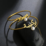 Personalized Custom Name Bracelet For Women Stainless Steel Bangle