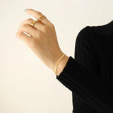 Tanada 316L Stainless Steel Link Chain Bangle Bracelet for Women
