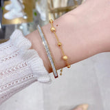 Adjustable Frosted Bead Bracelet Sweet Girlfriend Titanium Steel Jewelry