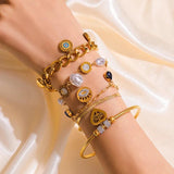 316L Stainless Steel Heart Charm Bracelet Women
