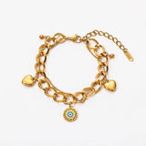 316L Stainless Steel Heart Charm Bracelet Women