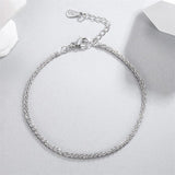 18K 8 Inch Sideways Chain Bracelet, 5MM, 925 Sterling Silver