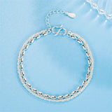 18K 8 Inch Sideways Chain Bracelet, 5MM, 925 Sterling Silver