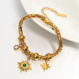 Octagram Star Charm Bracelet Women Vintage Starlight Pendant Chain Bangle