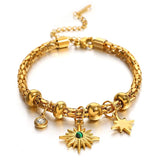 Octagram Star Charm Bracelet Women Vintage Starlight Pendant Chain Bangle