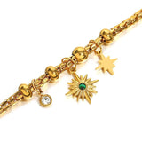 Octagram Star Charm Bracelet Women Vintage Starlight Pendant Chain Bangle