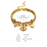 Octagram Star Charm Bracelet Women Vintage Starlight Pendant Chain Bangle