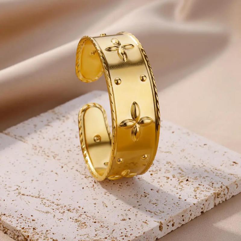 Golden Stainless Steel Bracelet for Women Adjustable Fine Jewelry