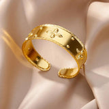 Golden Stainless Steel Bracelet for Women Adjustable Fine Jewelry