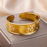 Golden Stainless Steel Bracelet for Women Adjustable Fine Jewelry