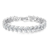Eye Shape Zirconia Wedding Bangle Bracelet KBH196